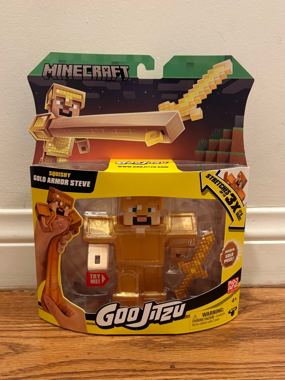 Goo Jit Zu Minecraft Squishy GOLD ARMOR STEVE Figure Mojang Moose Toys NEW